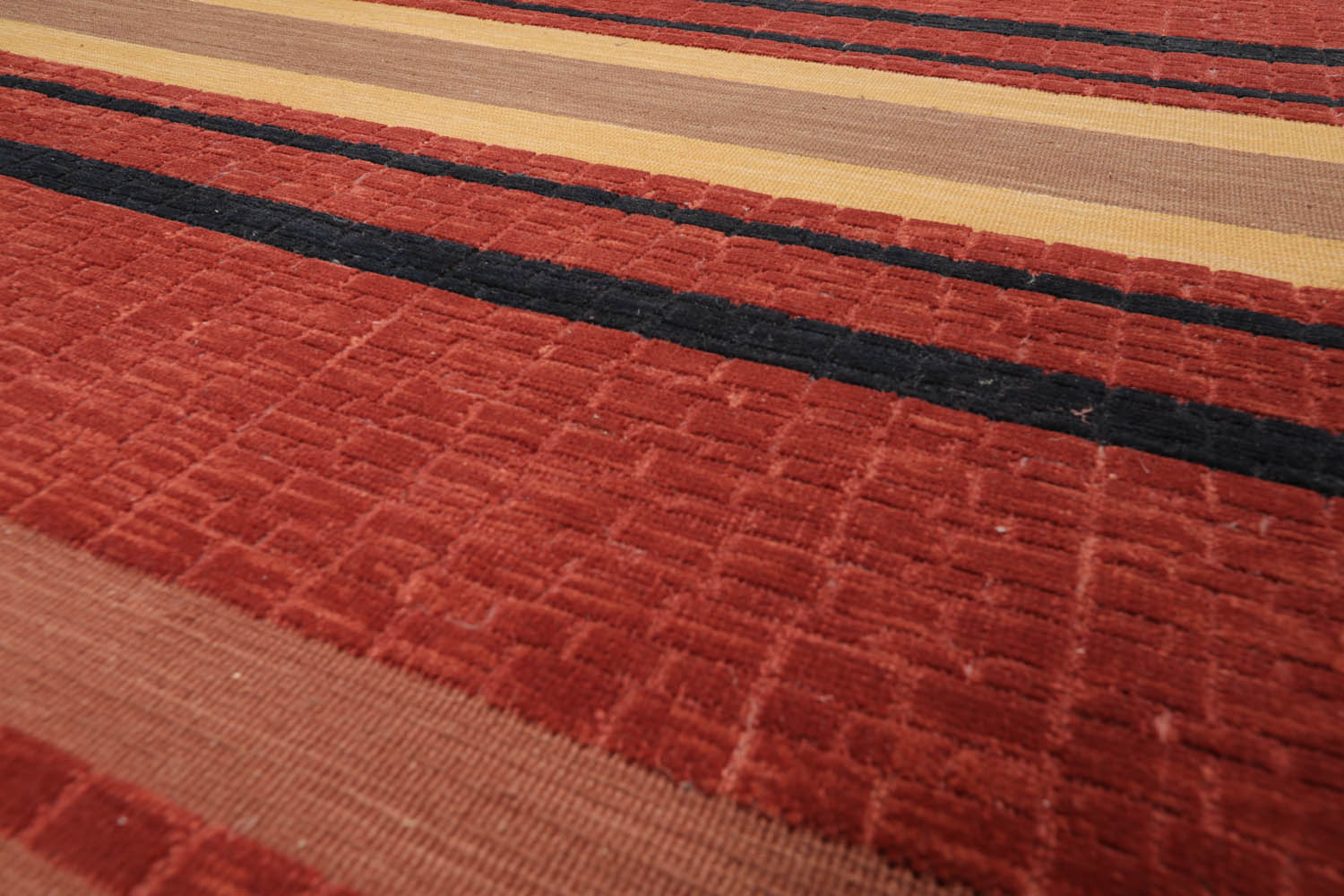 9x12 Rust, Brown, Navy Color Hand Knotted  100% Wool Modern Oriental Rug