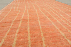 Multi Size Salmon Beige Color Hand Knotted Tibetan Wool Contemporary Oriental Rug