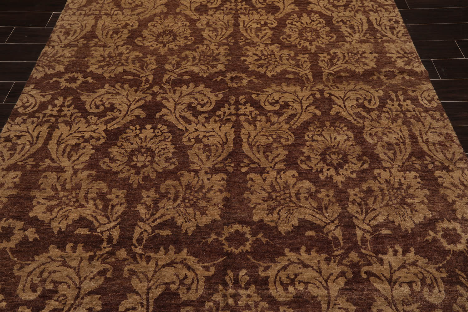 6x9 Brown, Beige, Tan Color Hand Knotted  100% Wool Transitional Oriental Rug