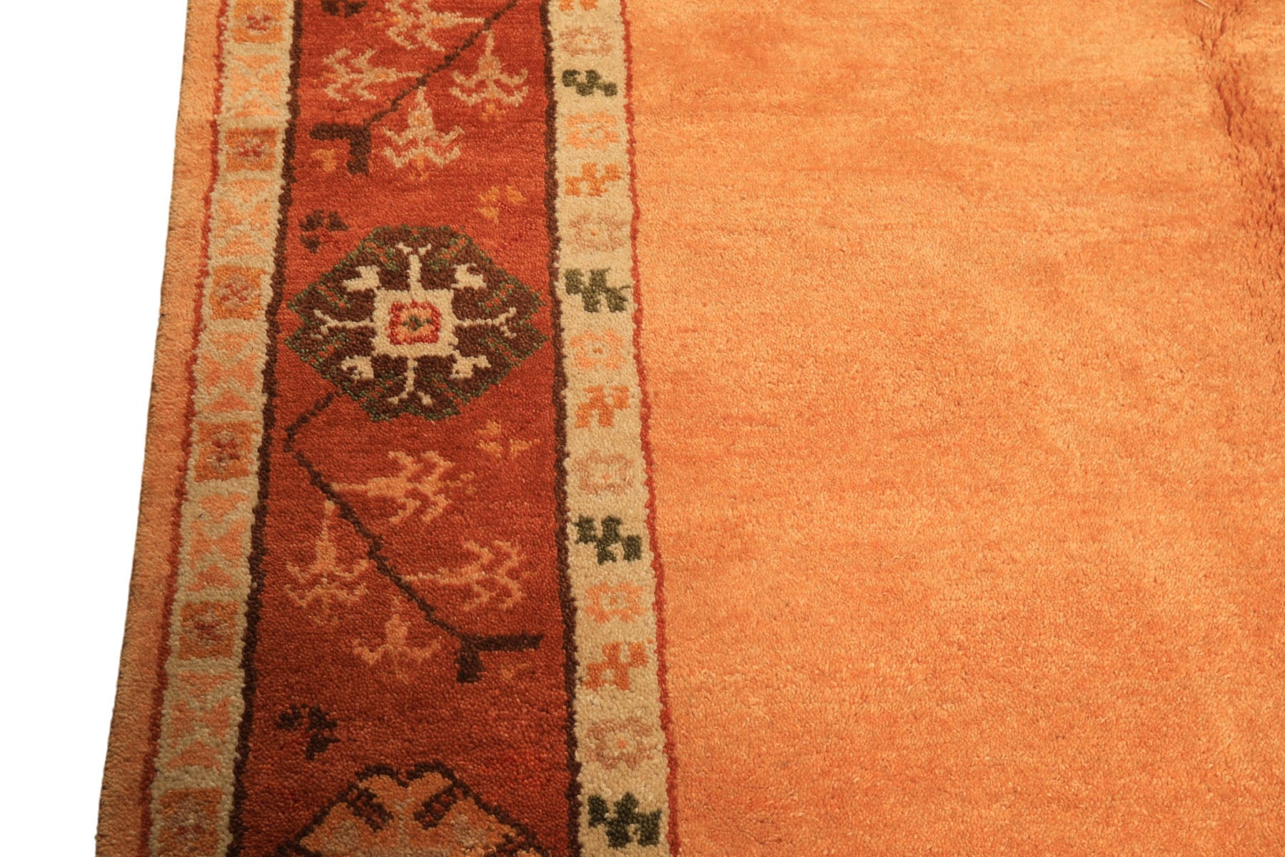 5x8 Peach, Burnt Orange, Mint Color Hand Knotted Gabbeh Wool Traditional Oriental Rug