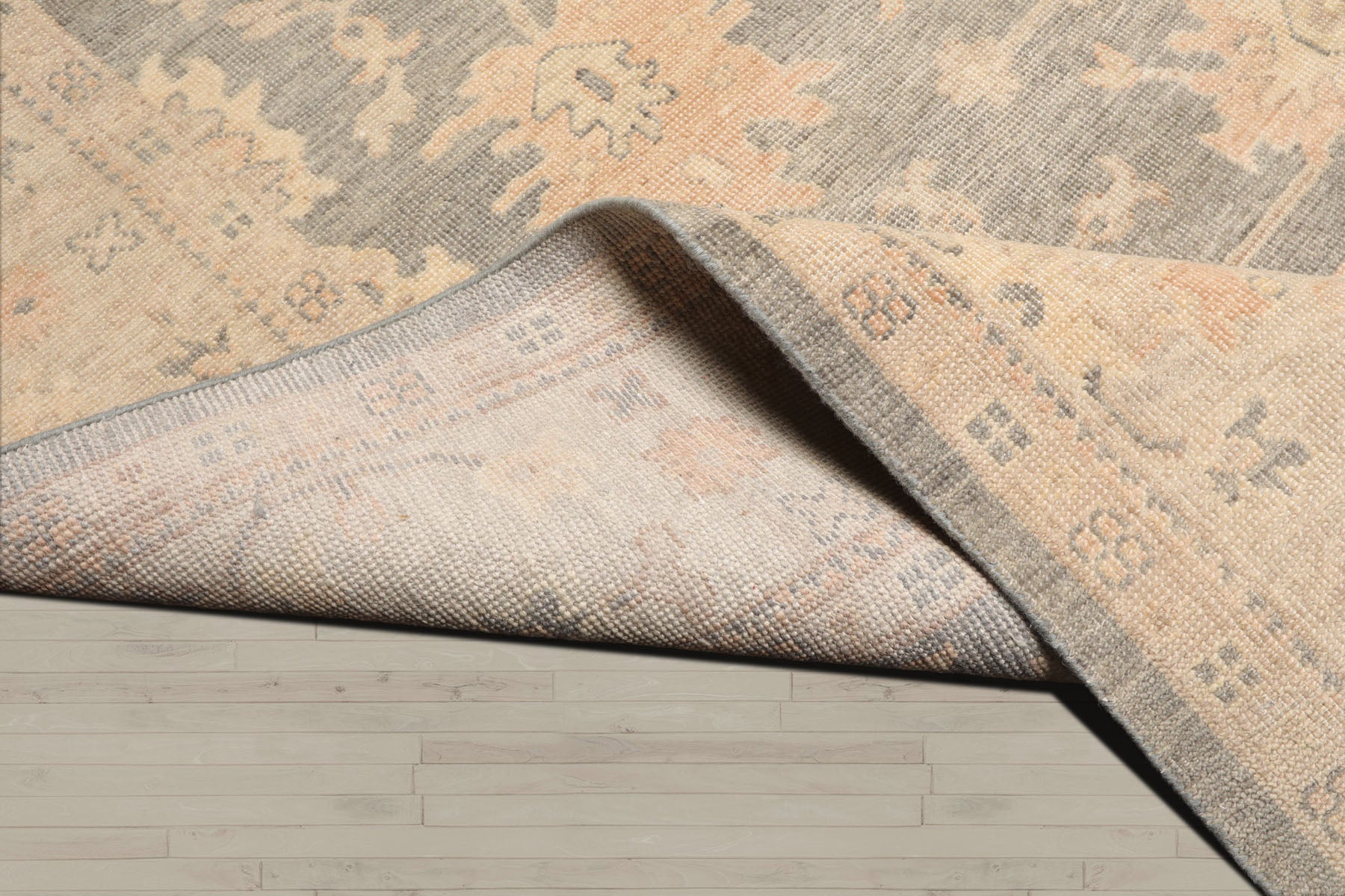 Multi Size Gray Beige Tan Color Hand Knotted Oushak Wool Antique Oriental Rug