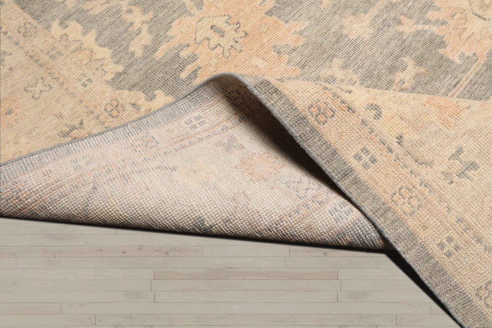 Multi Size Gray Beige Tan Color Hand Knotted Oushak Wool Antique Oriental Rug