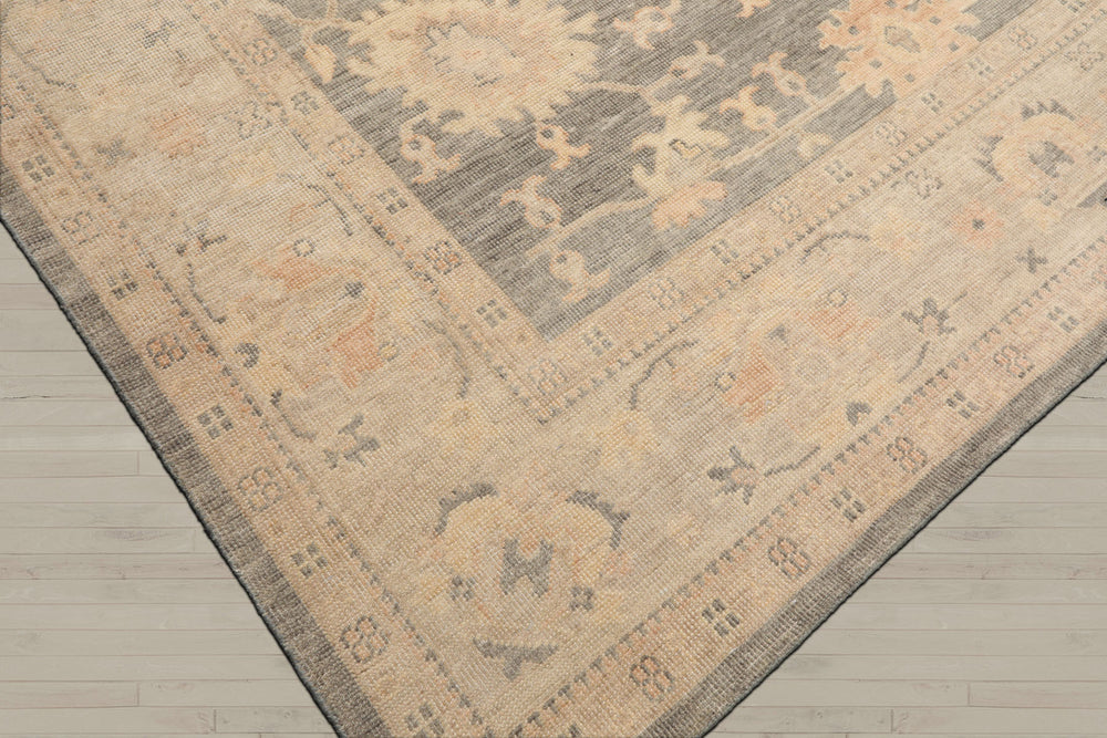 Multi Size Gray Beige Tan Color Hand Knotted Oushak Wool Antique Oriental Rug