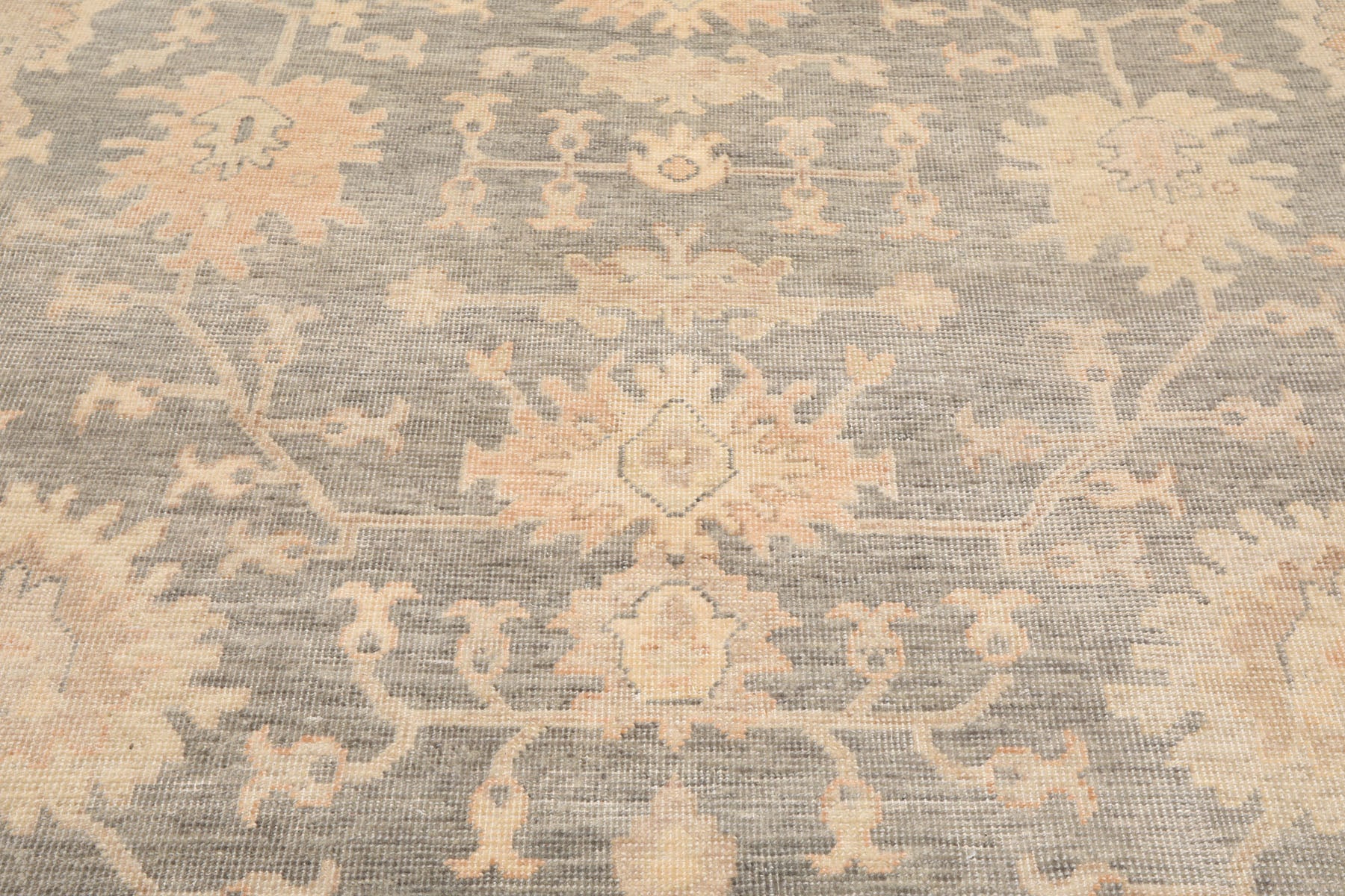 Multi Size Gray Beige Tan Color Hand Knotted Oushak Wool Antique Oriental Rug