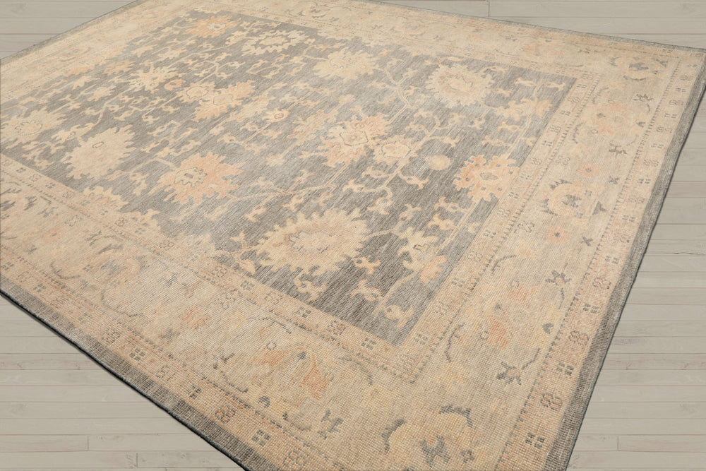 Multi Size Gray Beige Tan Color Hand Knotted Oushak Wool Antique Oriental Rug
