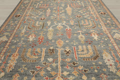 Multi Size Slate Beige Lime Color Hand Knotted Oushak Wool Traditional Oriental Rug