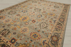 Multi Size Mint Green Beige Color Hand Knotted Oushak Wool Traditional Oriental Rug