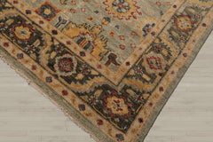Multi Size Mint Green Beige Color Hand Knotted Oushak Wool Traditional Oriental Rug