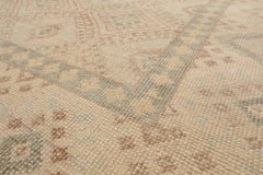Multi Size Beige Tan Sage Color Hand Knotted Oushak Wool Transitional Oriental Rug