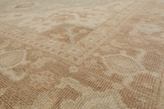 Multi Size Sage Beige Tan Color Hand Knotted Heriz Wool Traditional Oriental Rug