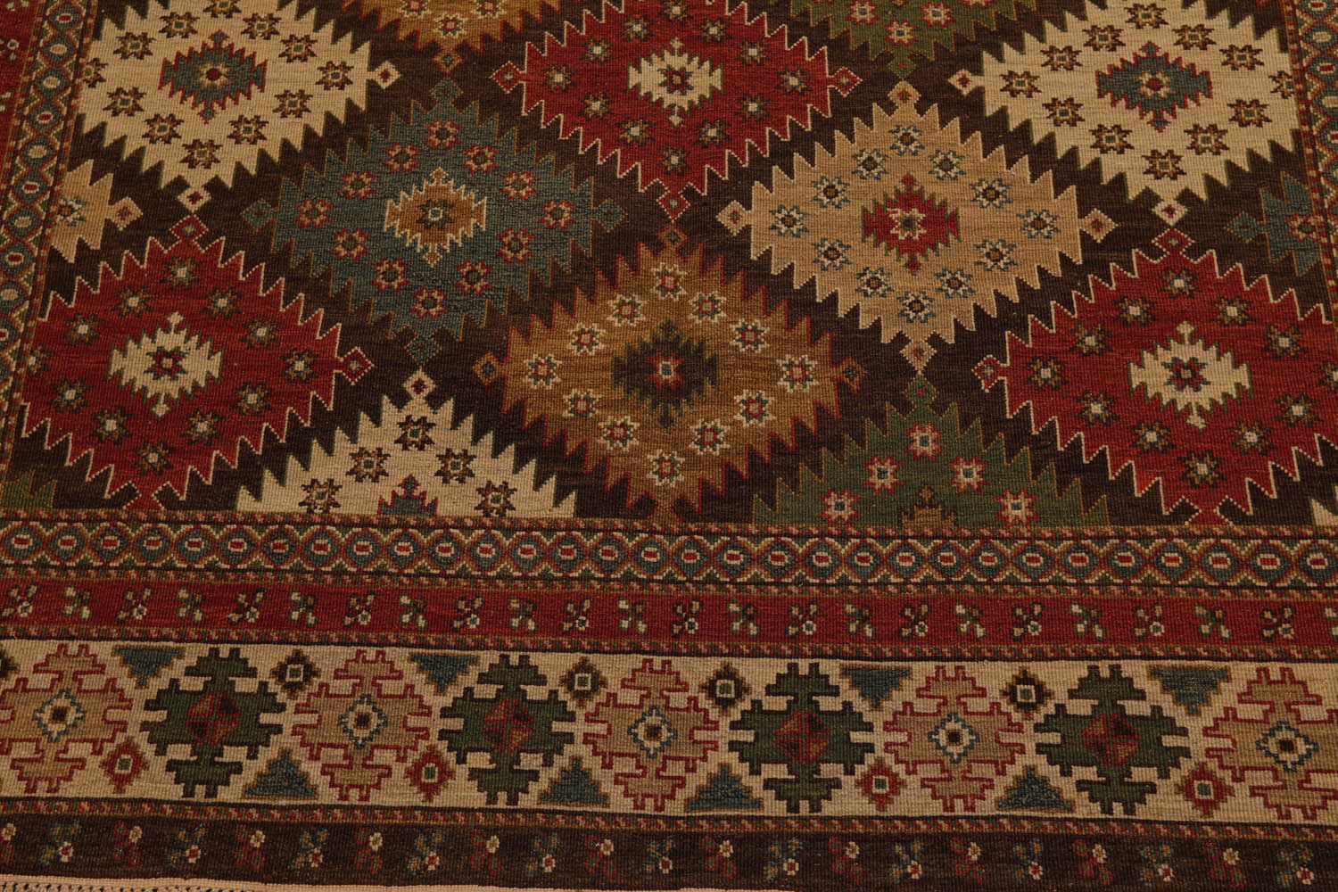 6x9 Beige, Rust, Sage Color Hand Knotted  100% Wool Traditional Oriental Rug