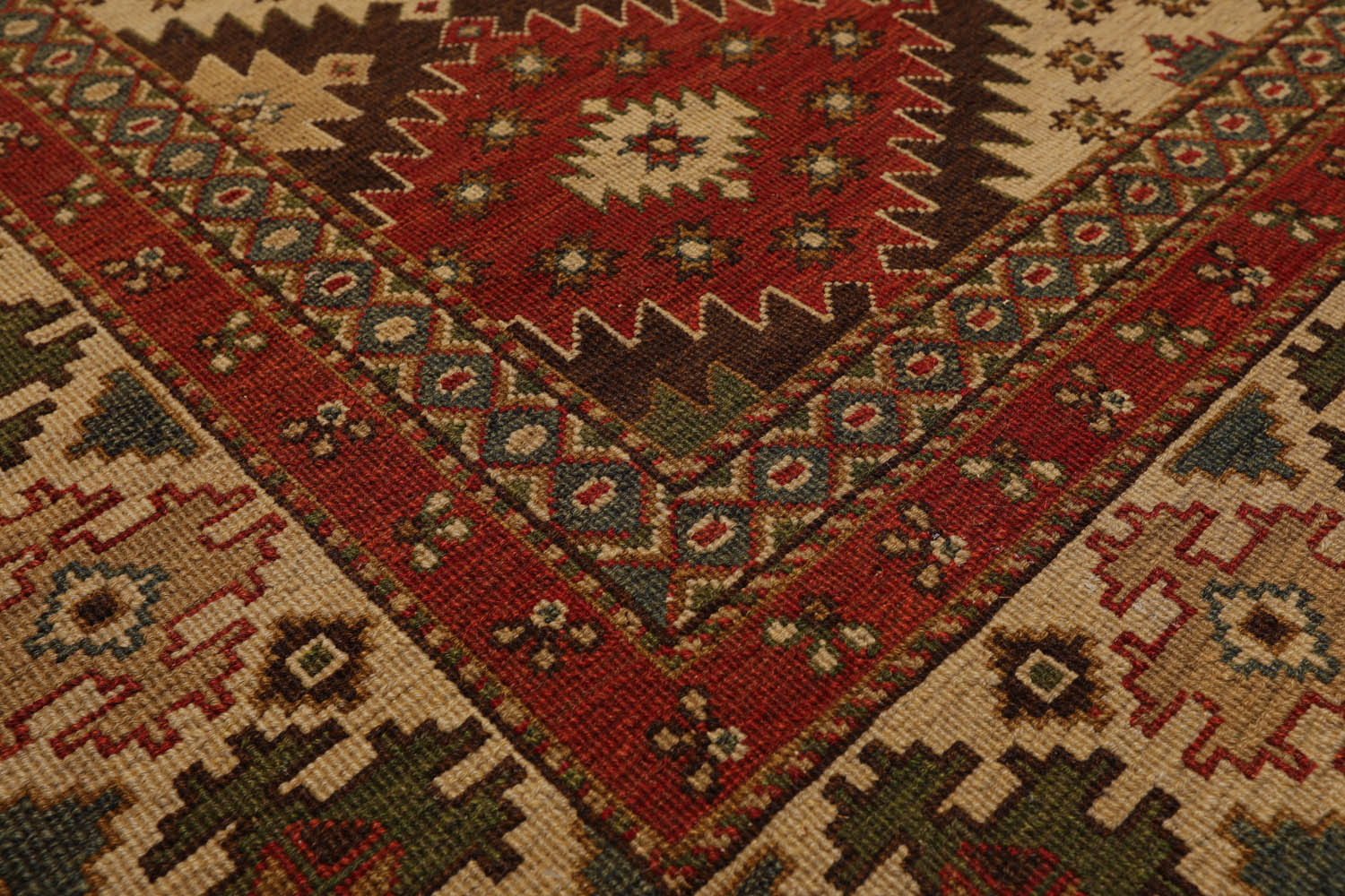 6x9 Beige, Rust, Sage Color Hand Knotted  100% Wool Traditional Oriental Rug