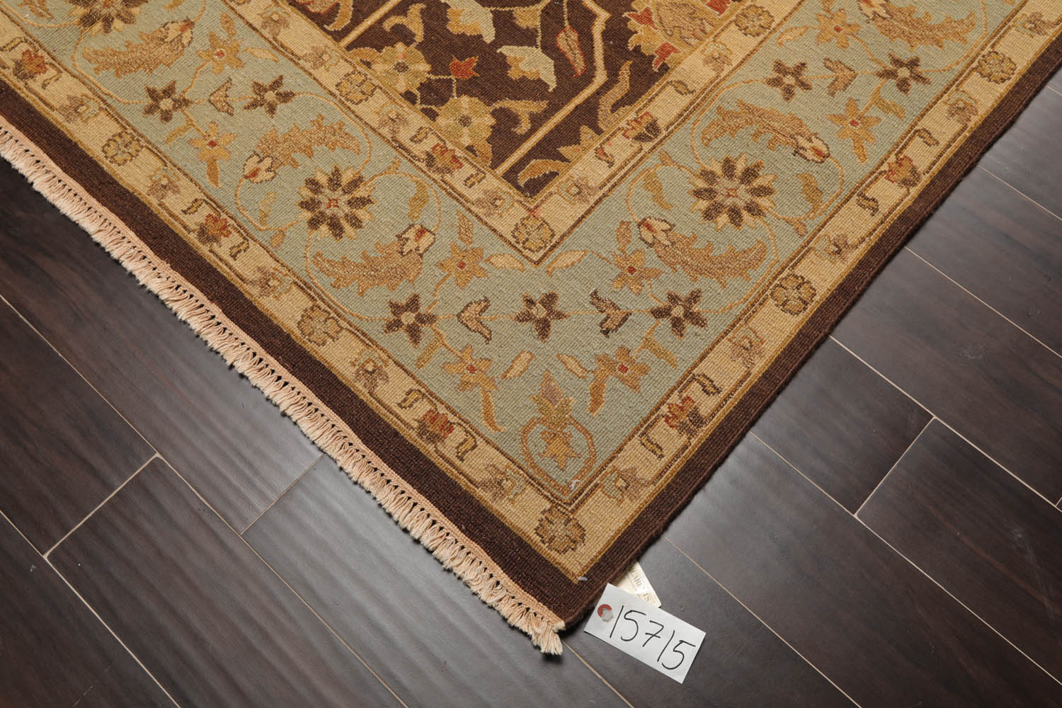 6x9 Brown, Aqua, Beige Color Hand Knotted  100% Wool Traditional Oriental Rug