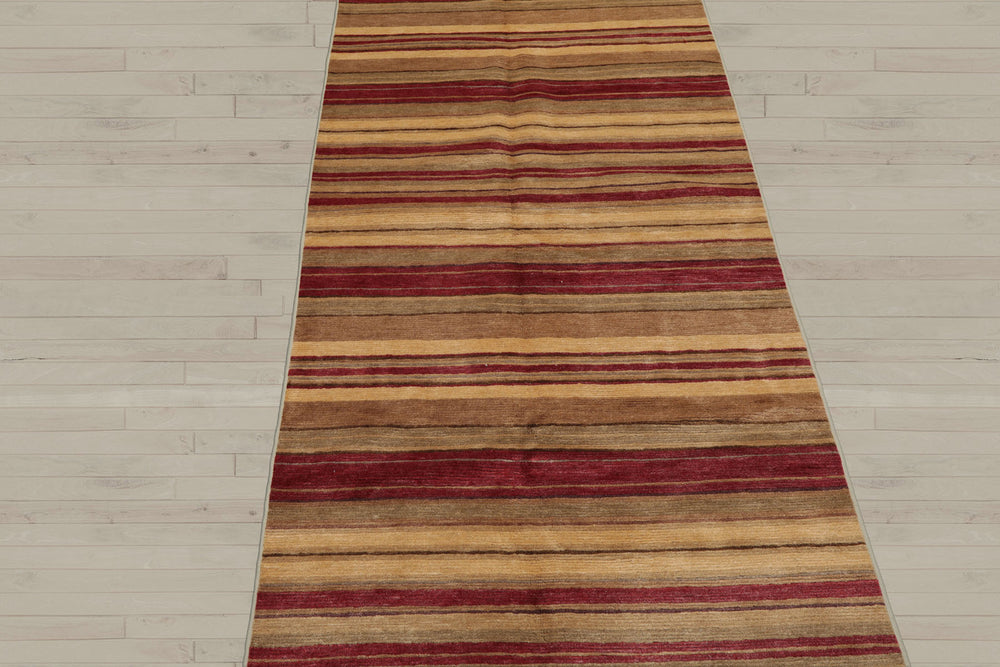 Multi Size Rust Brown Straw Color Hand Knotted Tibetan Wool Modern & Contemporary Oriental Rug