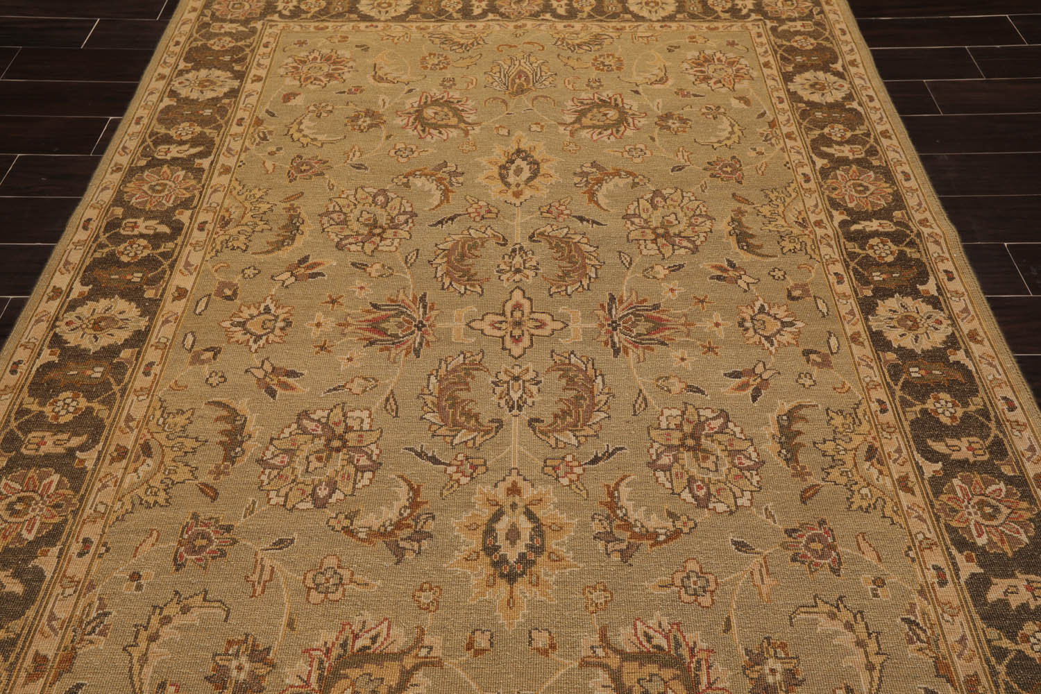 6x9 Champaign, Gray, Brown Color Hand Knotted  100% Wool Traditional Oriental Rug
