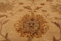 9x12 Tan, Brown, Beige Color Hand Knotted Agra 100% Wool Traditional Oriental Rug