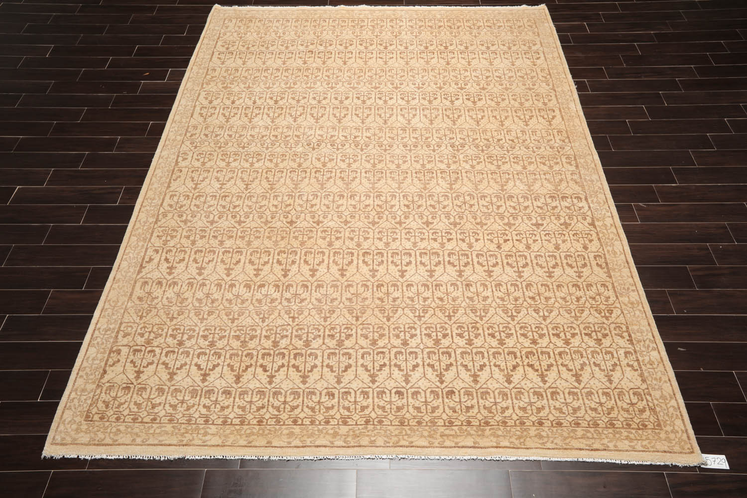 9x12 Beige, Brown, Color Hand Knotted  100% Wool Transitional Oriental Rug