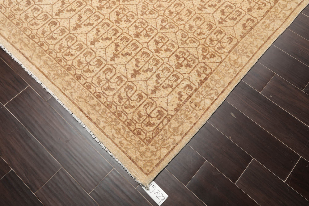 9x12 Beige, Brown, Color Hand Knotted  100% Wool Transitional Oriental Rug