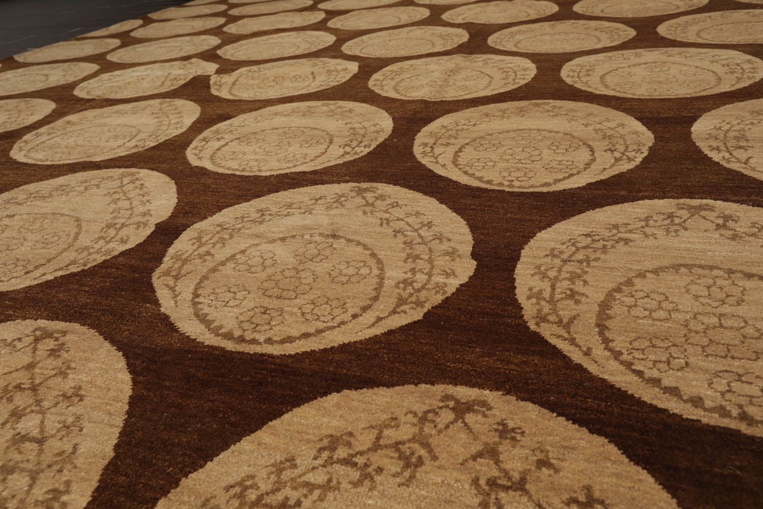 9x12 Olive, Beige, Brown Color Hand Knotted  100% Wool Transitional Oriental Rug