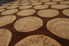 9x12 Olive, Beige, Brown Color Hand Knotted  100% Wool Transitional Oriental Rug