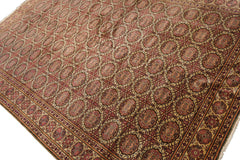 Knotted Rug Beige Hand Knotted 6'5''x9'7" Traditional KeysariWool Oriental Area Rug