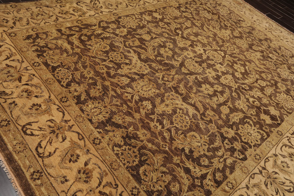 9x12 Brown, Tan, Sage Color Hand Knotted  100% Wool Traditional Oriental Rug