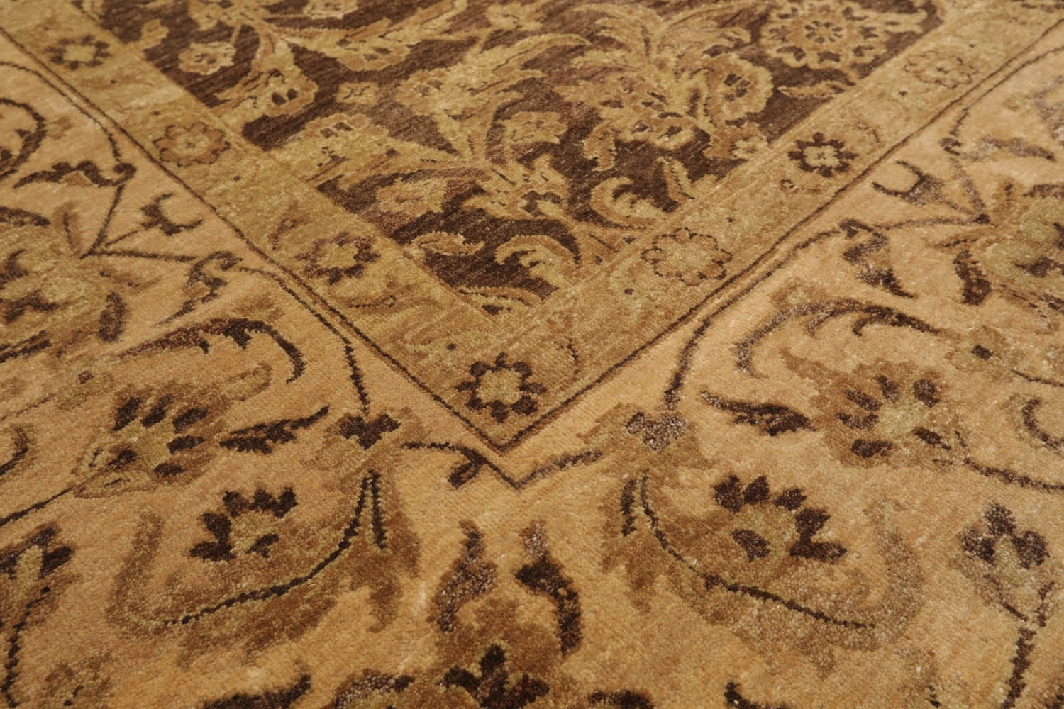 9x12 Brown, Tan, Sage Color Hand Knotted  100% Wool Traditional Oriental Rug