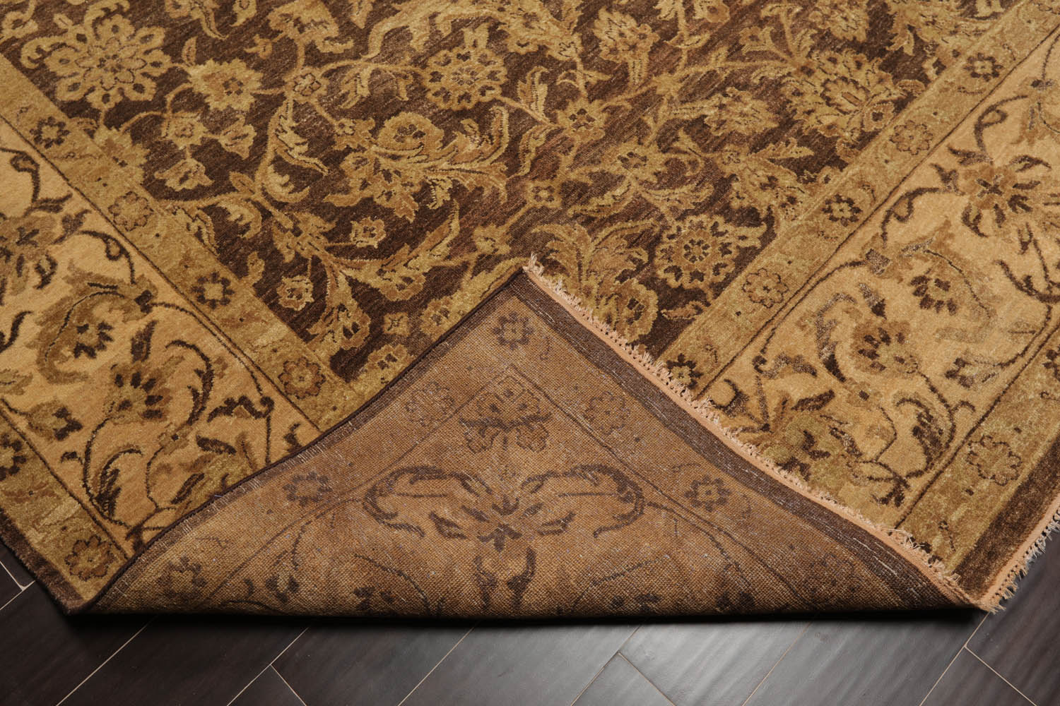 9x12 Brown, Tan, Sage Color Hand Knotted  100% Wool Traditional Oriental Rug