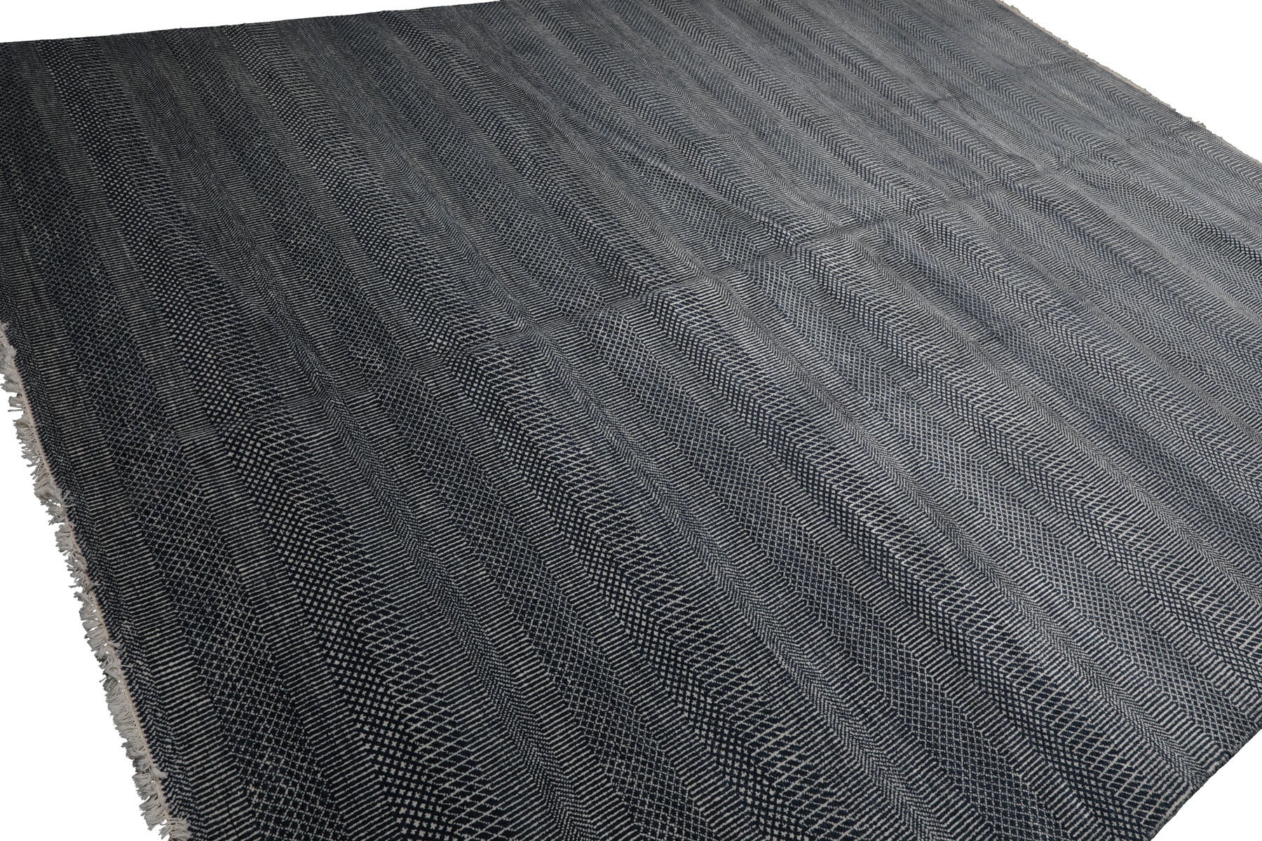 Knotted Rug Blue Hand Knotted 9'1''x12'2" Contemporary Tibetan wool and Silk Oriental Area Rug