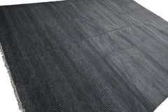 Knotted Rug Blue Hand Knotted 9'1''x12'2" Contemporary Tibetan wool and Silk Oriental Area Rug