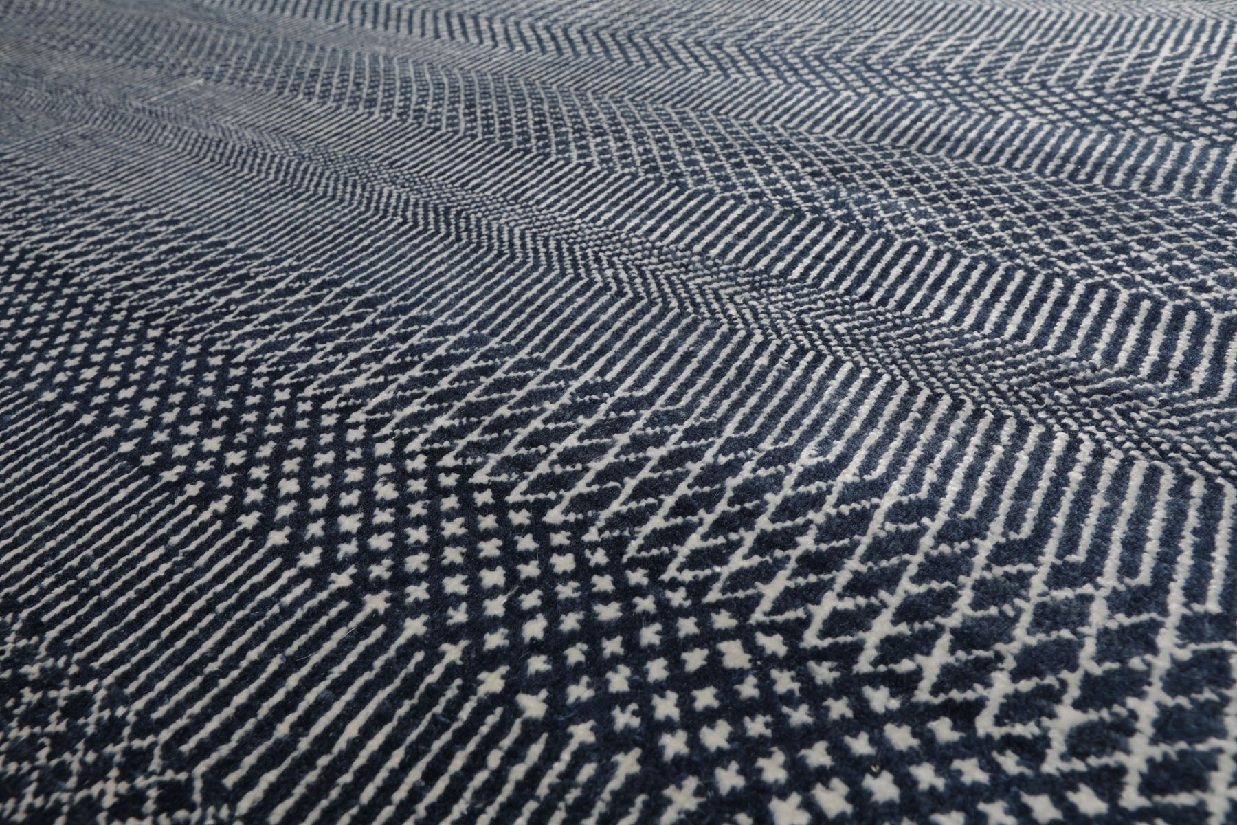 Knotted Rug Blue Hand Knotted 9'1''x12'2" Contemporary Tibetan wool and Silk Oriental Area Rug