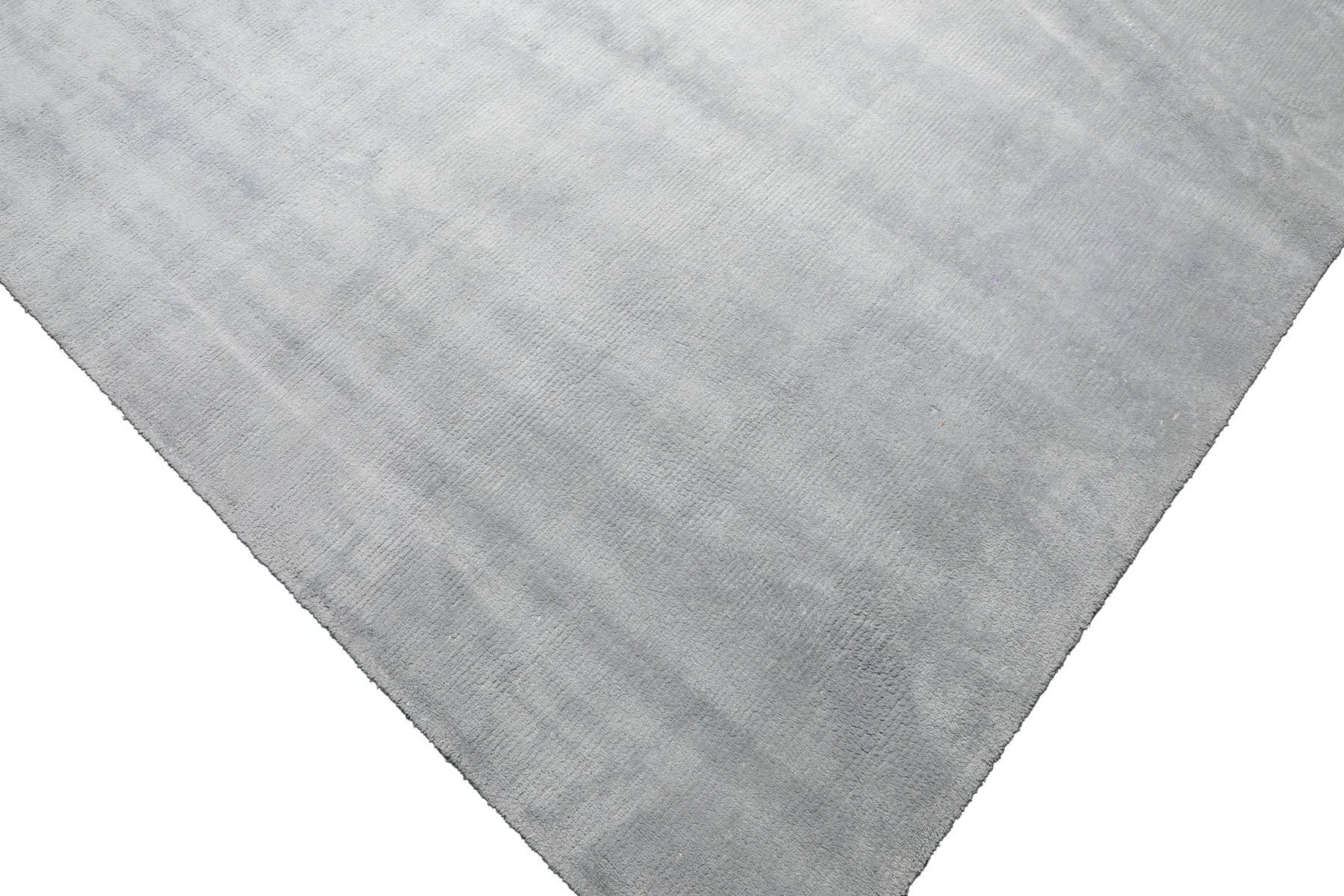 Knotted Rug Gray Hand Knotted 13'7''x18'5" Modern Tibetan 100% silk Oriental Area Rug