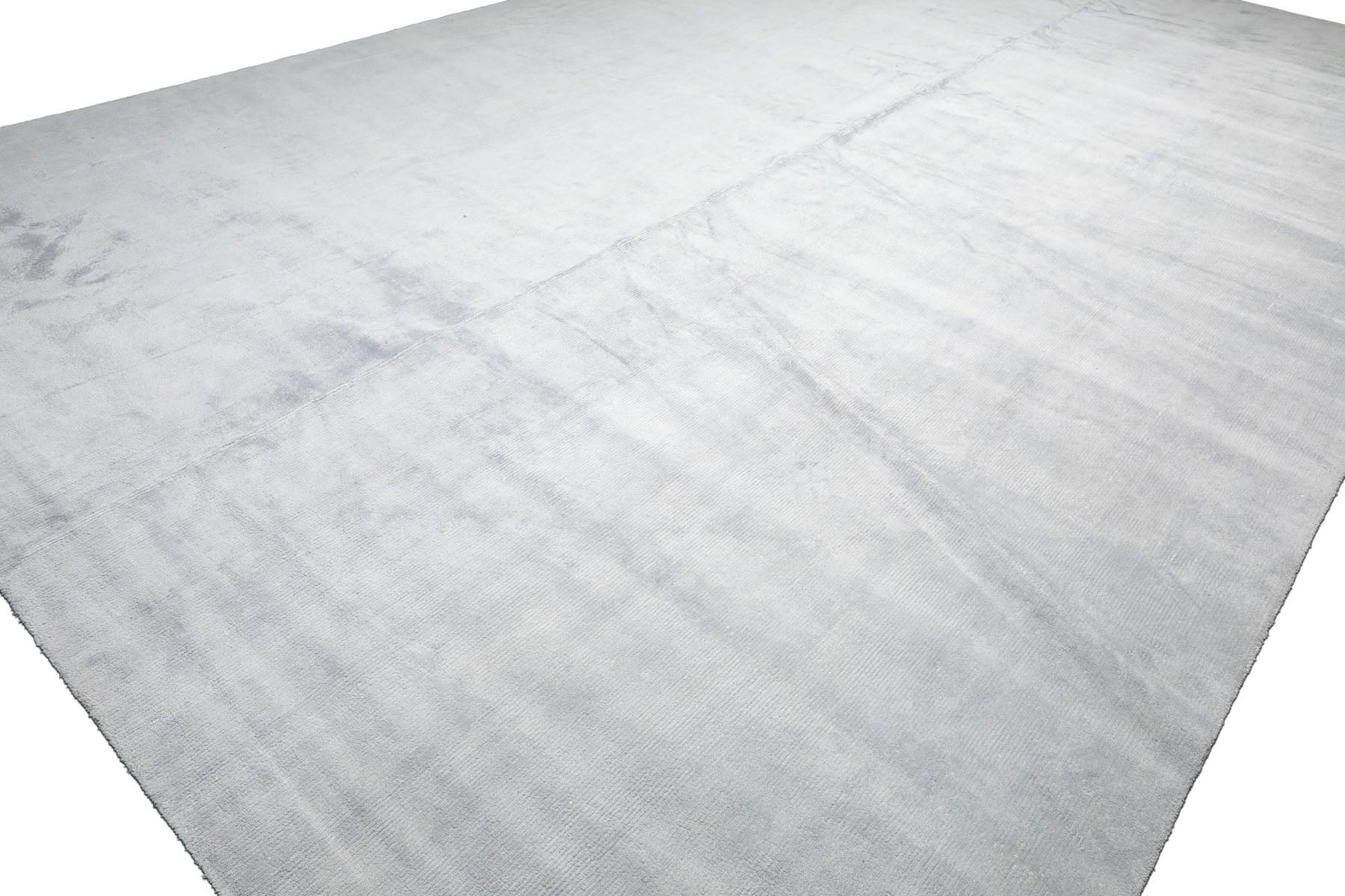 Knotted Rug Gray Hand Knotted 13'7''x18'5" Modern Tibetan 100% silk Oriental Area Rug