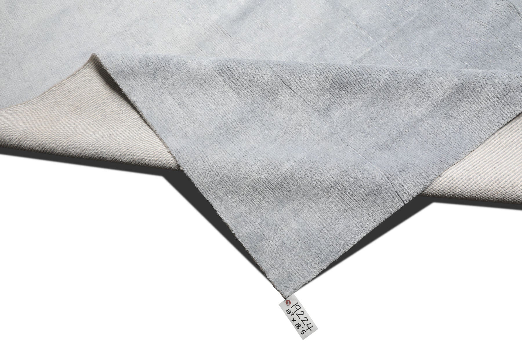 Knotted Rug Gray Hand Knotted 13'7''x18'5" Modern Tibetan 100% silk Oriental Area Rug
