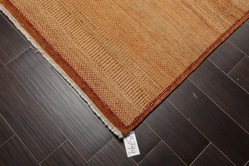 6x9 Brown, Tan, Red Color Hand Knotted  100% Wool Modern Oriental Rug