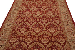 Knotted Rug Rust Hand Knotted 6'x9'6" Traditional Classic European 200 KPSI Wool Oriental Area Rug