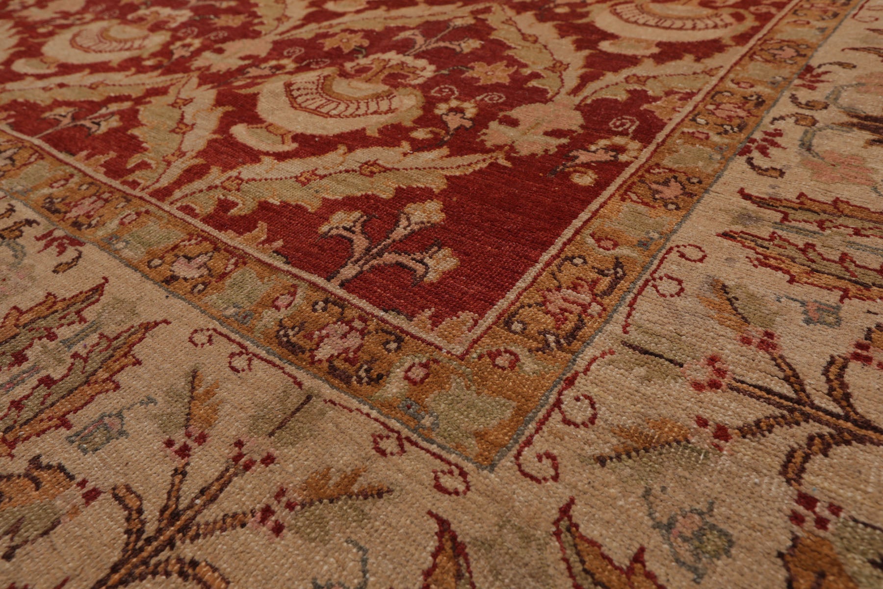 Knotted Rug Rust Hand Knotted 6'x9'6" Traditional Classic European 200 KPSI Wool Oriental Area Rug