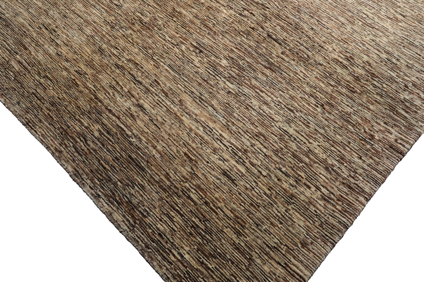 Knotted Rug Beige Hand Knotted 6'6''x9'6" Contemporary Modern Wool Oriental Area Rug