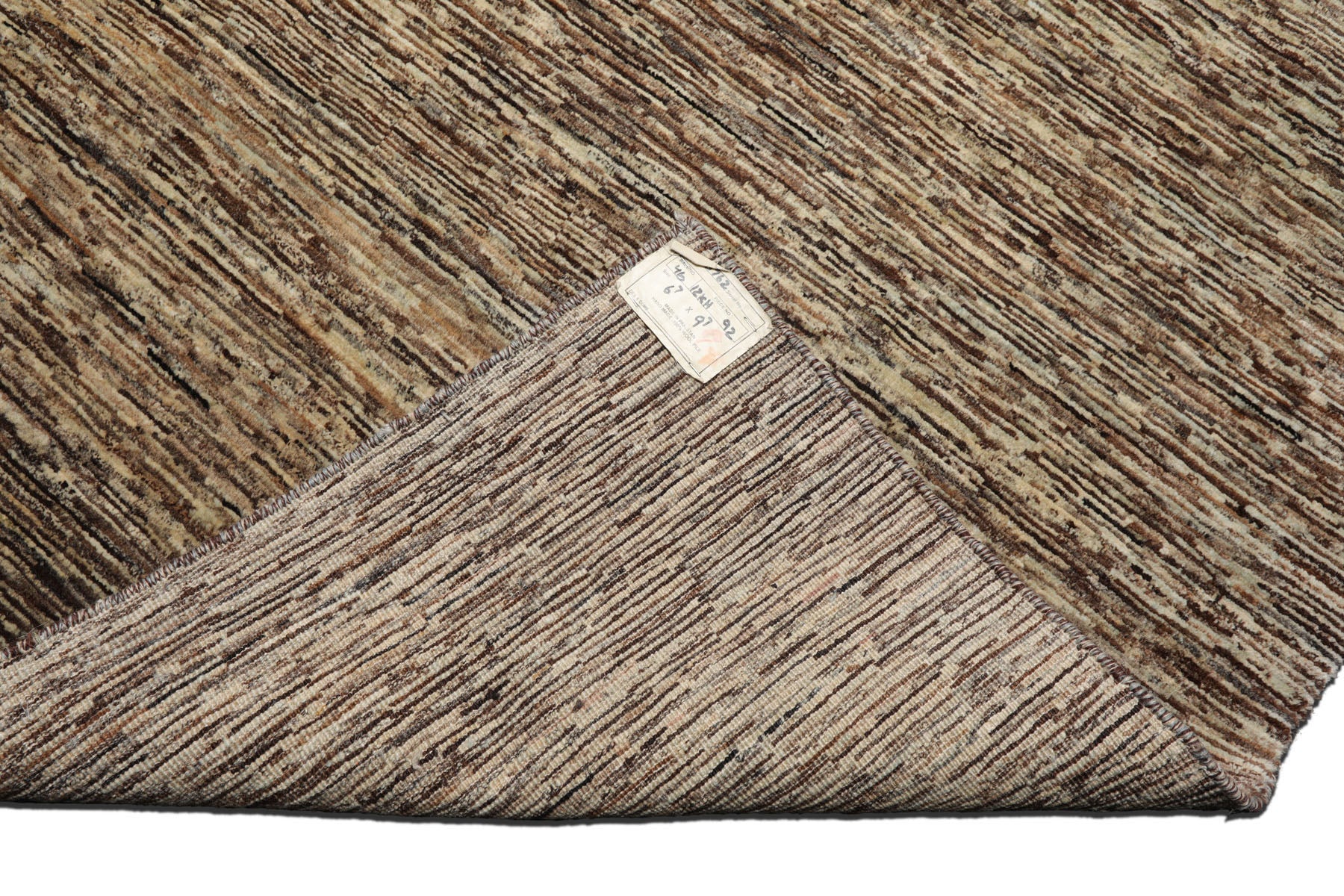 Knotted Rug Beige Hand Knotted 6'6''x9'6" Contemporary Modern Wool Oriental Area Rug