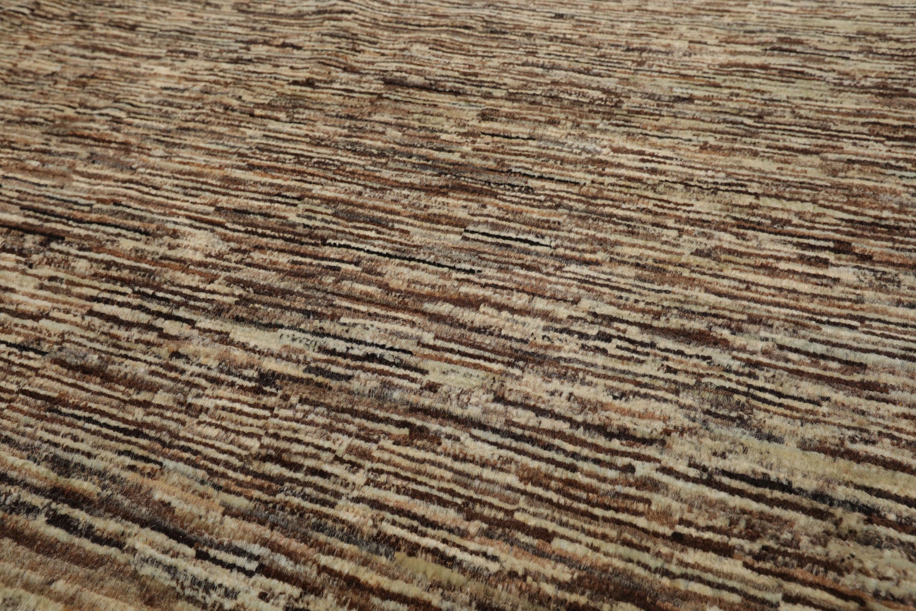 Knotted Rug Beige Hand Knotted 6'6''x9'6" Contemporary Modern Wool Oriental Area Rug