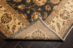 8x10 Gray, Warm Beige, Brown Color Hand Knotted Chobi Peshawar 100% Wool Traditional Oriental Rug