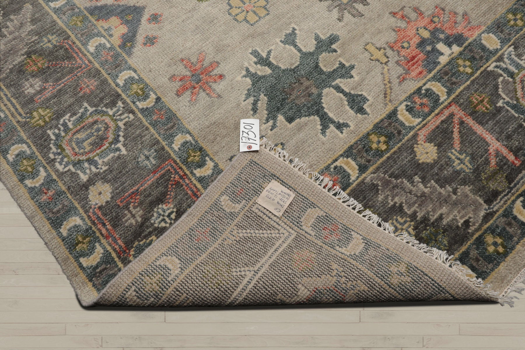 Multi Size Gray Beige Teal Color Hand Knotted Oushak Wool Traditional Oriental Rug
