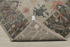 Multi Size Gray Beige Teal Color Hand Knotted Oushak Wool Traditional Oriental Rug