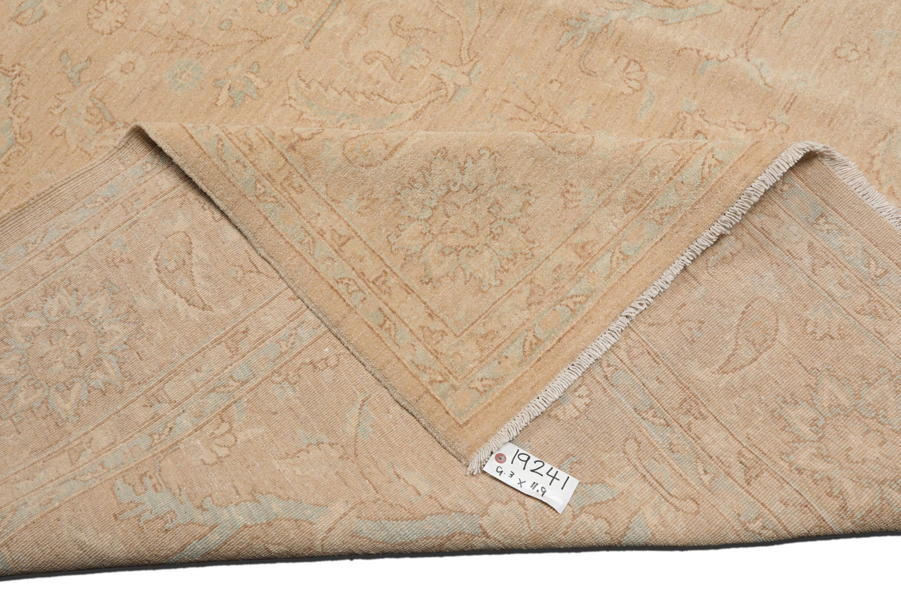 Knotted Rug Beige Hand Knotted 9'3''x11'9" Traditional Chobi Peshawar Chobi Peshawar Wool Oriental Area Rug