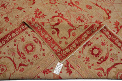 Knotted Rug Beige Hand Knotted 9'2''x12'1" Traditional Oushak Wool Oriental Area Rug