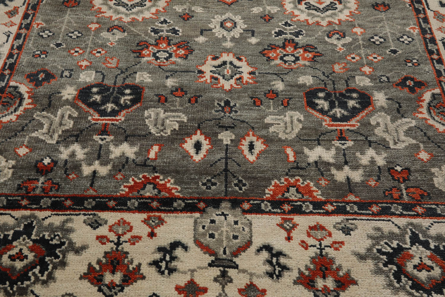 8x10 Gray, Beige, Burnt Orange Color Hand Knotted  100% Wool Traditional Oriental Rug