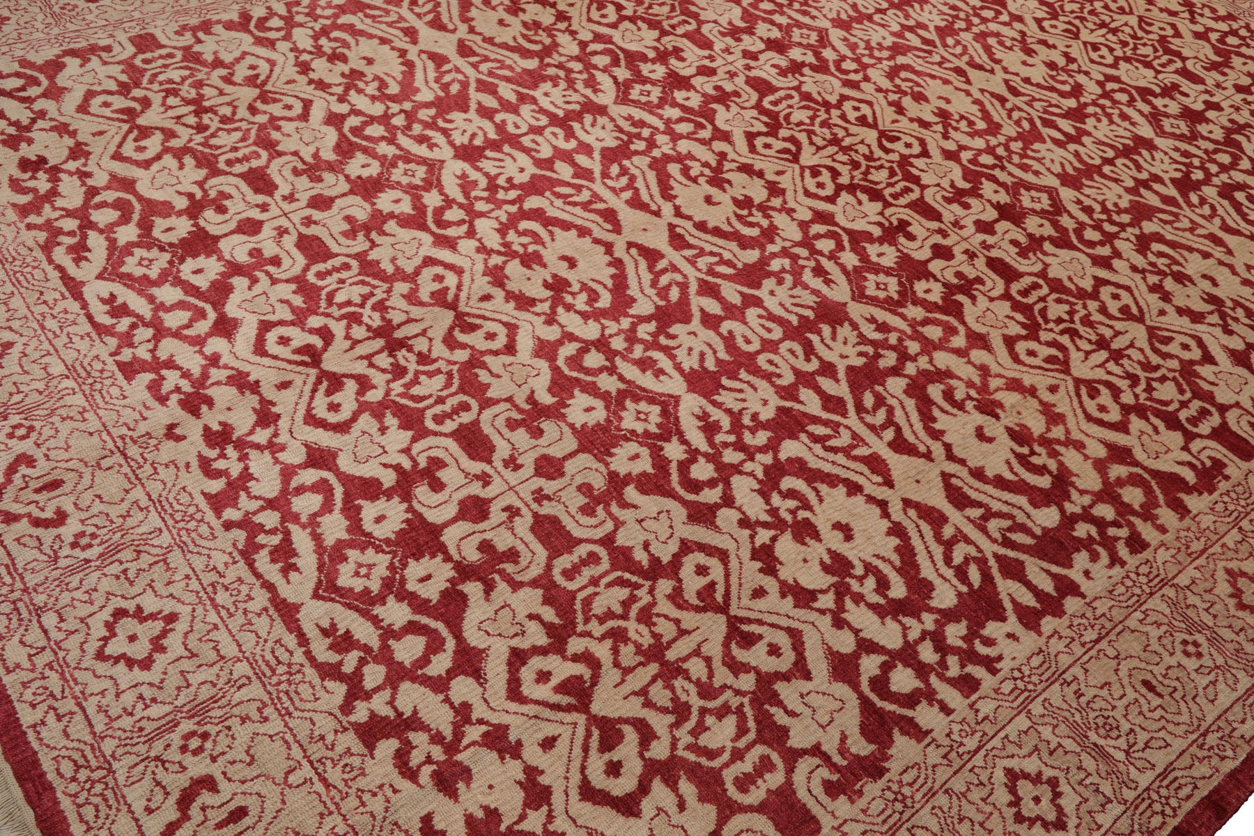 Knotted Rug Rust Hand Knotted 8'10''x11'10" Antique Oushak Wool Oriental Area Rug