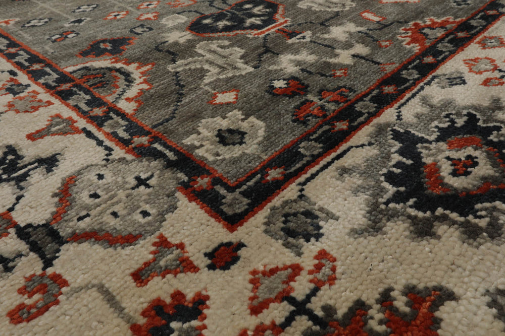 8x10 Gray, Beige, Burnt Orange Color Hand Knotted  100% Wool Traditional Oriental Rug