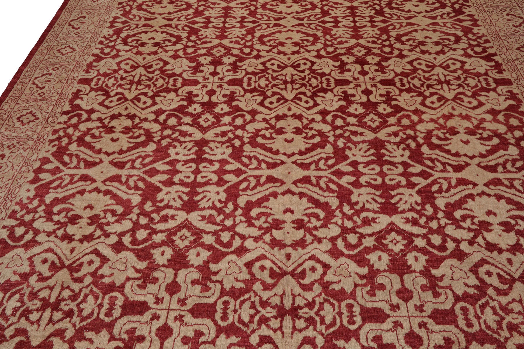 Knotted Rug Rust Hand Knotted 8'10''x11'10" Antique Oushak Wool Oriental Area Rug