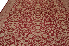 Knotted Rug Rust Hand Knotted 8'10''x11'10" Antique Oushak Wool Oriental Area Rug